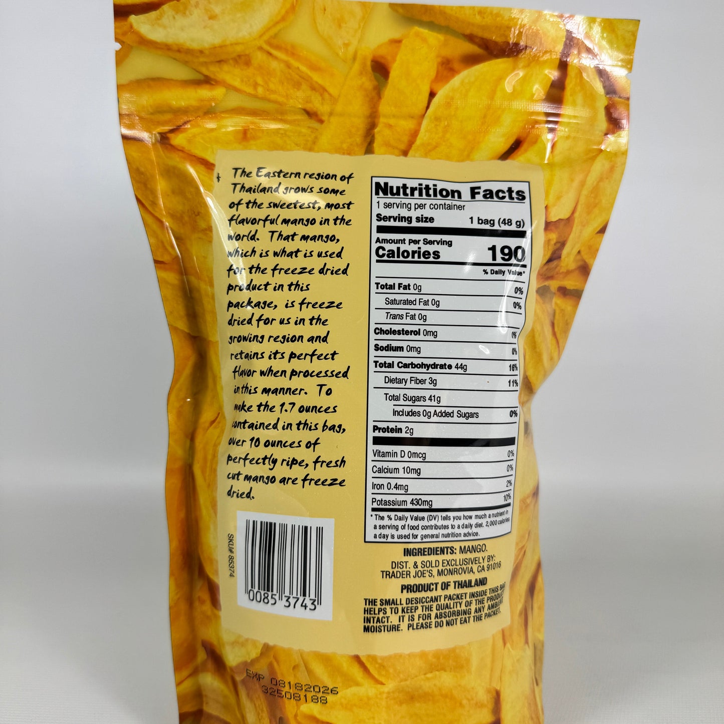 Trader Joe's Freeze-Dried Mango — 1.7 oz (48 g)