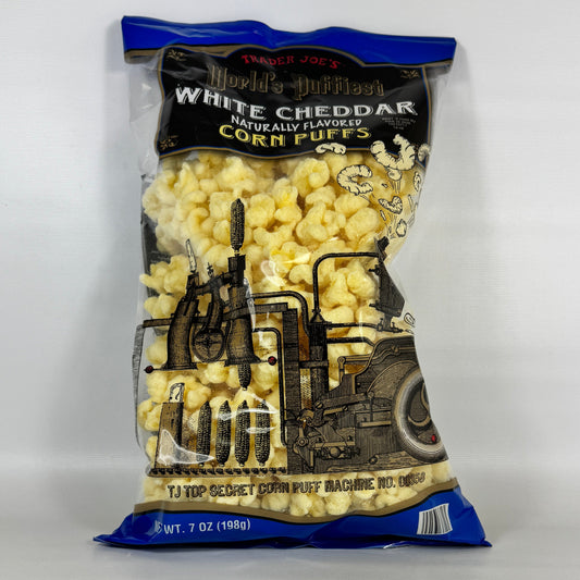 Trader Joe's White Cheddar Naturally Flavored Corn Puffs — 7 oz (198 g)